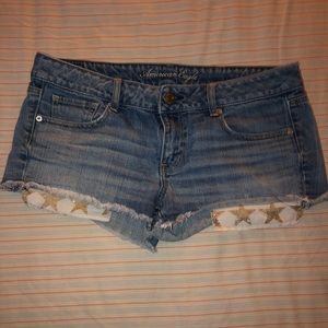 American Eagle Jean Shorts, Star Pockets
